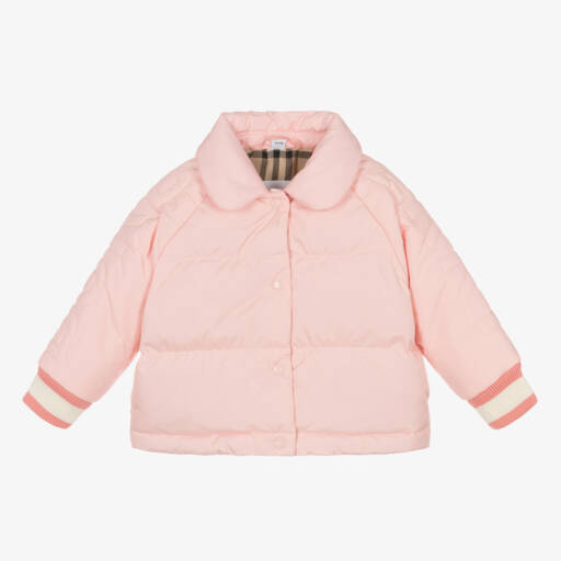 Burberry-جاكيت وردي دافئ للفتيات | Childrensalon Outlet