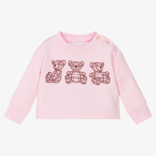 Burberry-Свитер с розовым медвежонком для девочек | Childrensalon Outlet