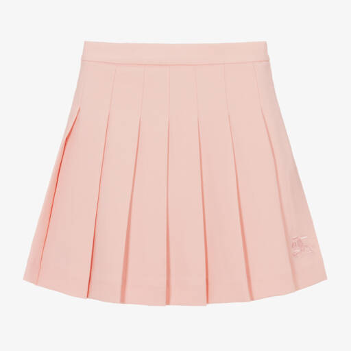 Burberry-Girls Rosy Twill Accordion Skirt | Childrensalon Outlet