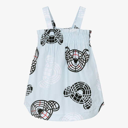 Burberry-فستان أزرق سماوي بطبعة دب للفتيات | Childrensalon Outlet