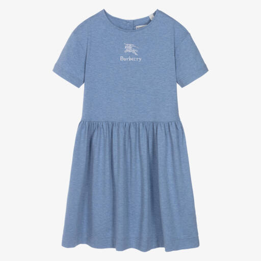 Burberry-Платье из мягкого голубого трикотажа для девочек | Childrensalon Outlet