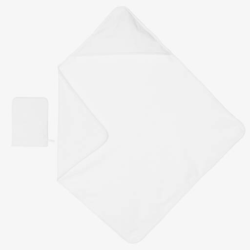 Burberry-Girls White Cotton Bath Set | Childrensalon Outlet