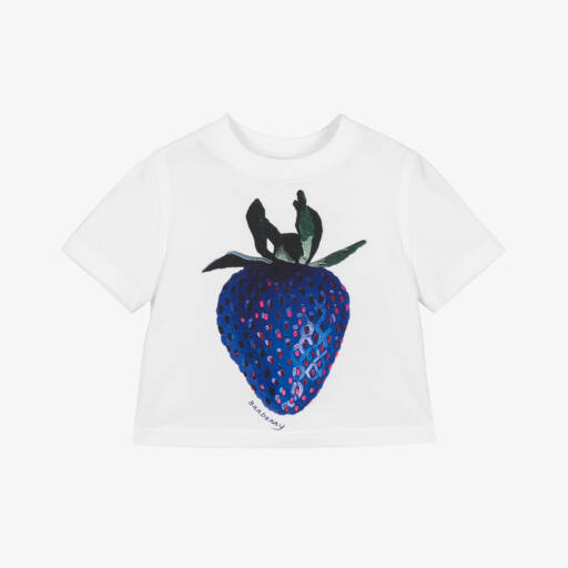 Burberry-Белая хлопковая футболка для малышек | Childrensalon Outlet