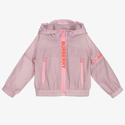 Burberry-Pink Logo Baby Jacket | Childrensalon Outlet