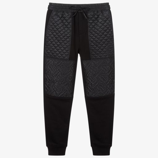 Burberry-Teen Black Logo Joggers | Childrensalon Outlet