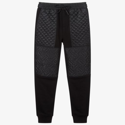 Burberry-Teen Black Logo Joggers | Childrensalon Outlet