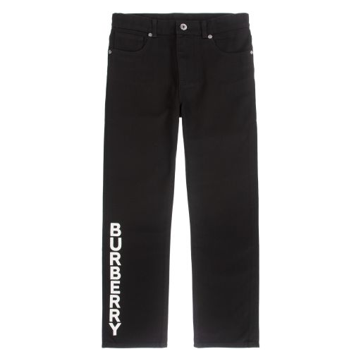 Burberry-Teen Black Logo Trousers | Childrensalon Outlet