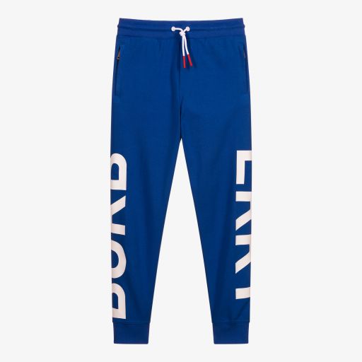 Burberry-Teen Blue Logo Print Joggers  | Childrensalon Outlet