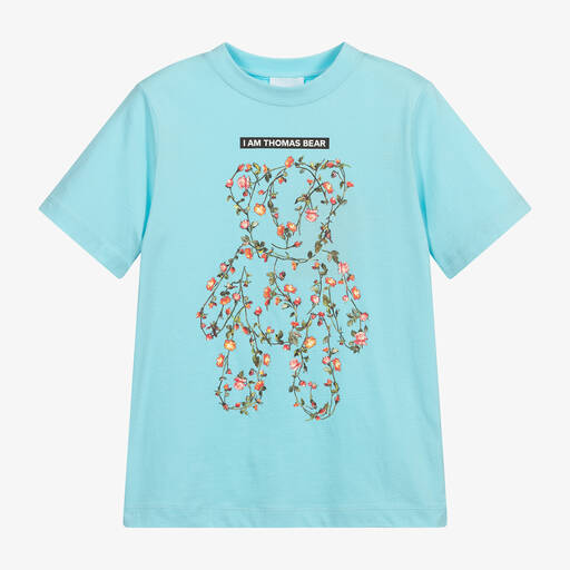 Burberry-Teen Blue Teddy T-Shirt | Childrensalon Outlet