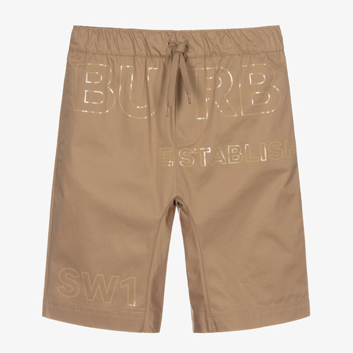Burberry-Бежевые хлопковые шорты для подростков | Childrensalon Outlet