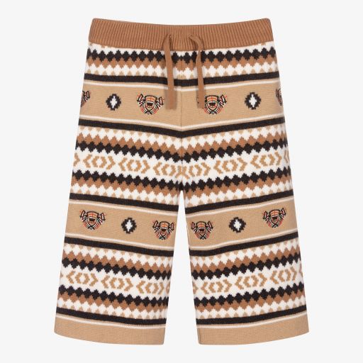 Burberry-Teen Boys Beige Wool Shorts | Childrensalon Outlet