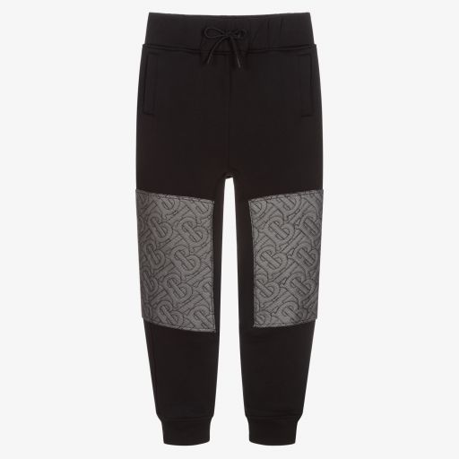 Burberry-Teen Boys Black Cotton Joggers | Childrensalon Outlet