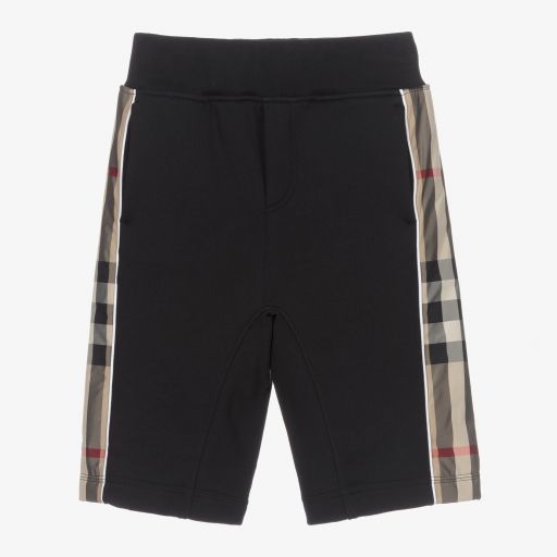 Burberry-Teen Boys Black Cotton Shorts | Childrensalon Outlet