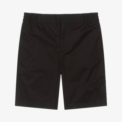 Burberry-Teen Boys Black Logo Twill Shorts | Childrensalon Outlet