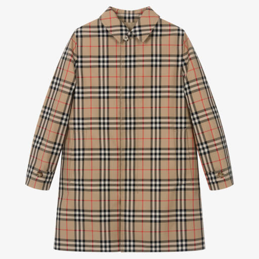 Burberry-معطف ترنش كلاسيكي بيج للأولاد المراهقين | Childrensalon Outlet
