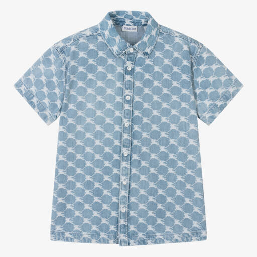 Burberry-Teen Boys Stonewash Denim Shirt | Childrensalon Outlet
