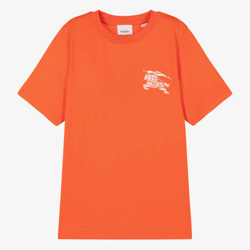 Burberry-Teen Boys Vibrant Orange Cotton Tee | Childrensalon Outlet