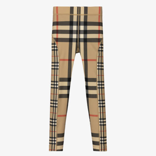 Burberry-Teen Girls Archive Beige Check Leggings | Childrensalon Outlet