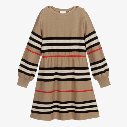 Burberry-Teen Girls Beige Knitted Dress | Childrensalon Outlet