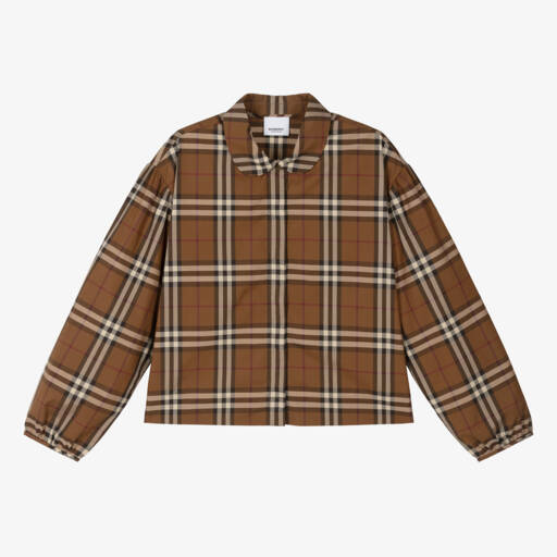 Burberry-Подростковый топ в темную клетку для девочек | Childrensalon Outlet