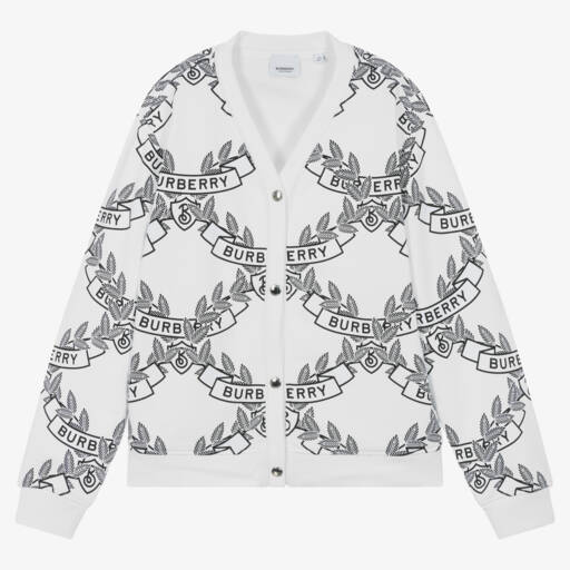 Burberry-كارديغان محبوك عاجي للفتيات المراهقات | Childrensalon Outlet