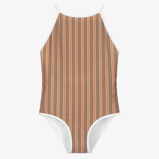 Burberry-Teen Icon Stripe Swimsuit | Childrensalon Outlet