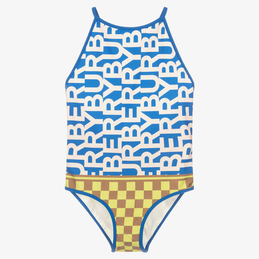Burberry-Teen Montage Logo Swimsuit | Childrensalon Outlet