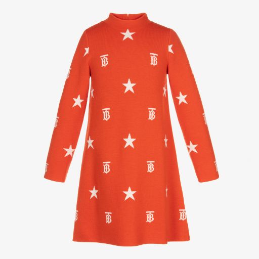 Burberry-Teen Orange Monogram Dress | Childrensalon Outlet