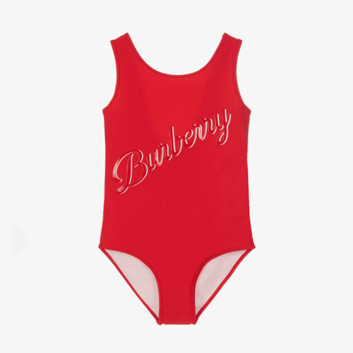 Burberry-Подростковый купальник красный с логотипом для девочек | Childrensalon Outlet