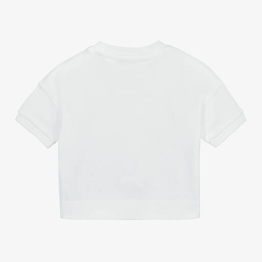Burberry-T-shirt blanc en coton Bébé | Childrensalon Outlet
