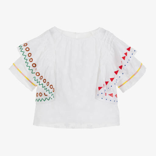 Burberry-White Cotton Jacquard Top  | Childrensalon Outlet