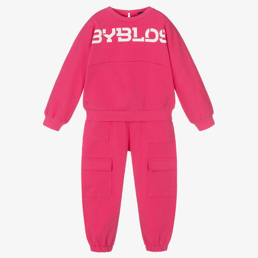 Byblos-Girls Pink Logo Tracksuit | Childrensalon Outlet