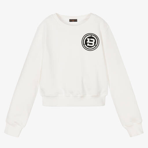 Byblos-Girls White Logo Sweatshirt | Childrensalon Outlet