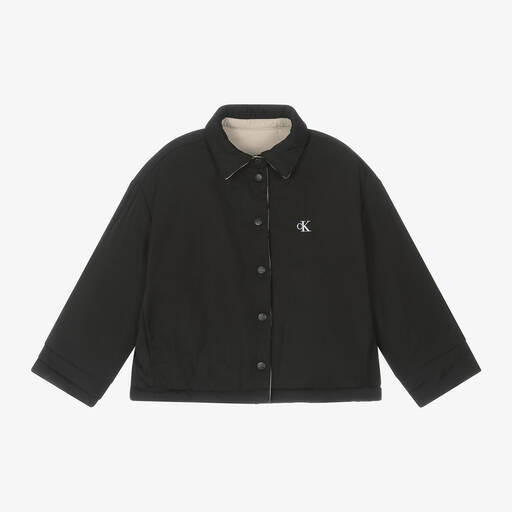 Calvin Klein-Black & Beige Reversible Jacket | Childrensalon Outlet