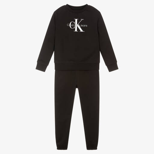 Calvin Klein Jeans-Survêtement noir en coton | Childrensalon Outlet