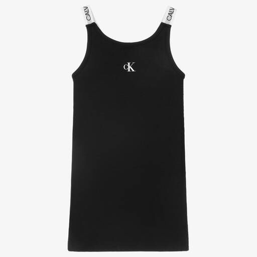 Calvin Klein Jeans-Black Organic Cotton Dress | Childrensalon Outlet