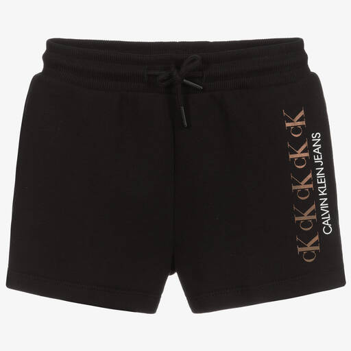 Calvin Klein Jeans-Schwarze Shorts aus Biobaumwolle | Childrensalon Outlet