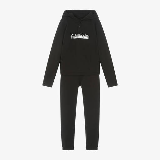 Calvin Klein-بدلة رياضية قطن عضوي لون أسود | Childrensalon Outlet