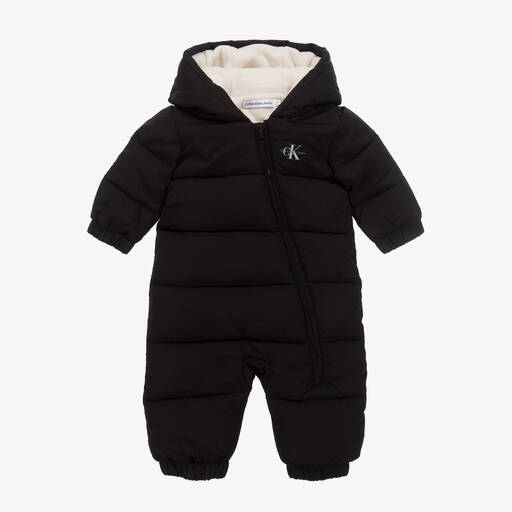 Calvin Klein-Black Padded Hooded Snowsuit | Childrensalon Outlet