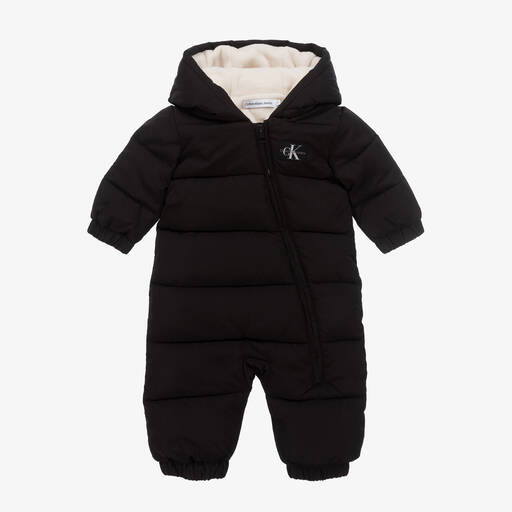 Calvin Klein-Schwarzer Stepp-Kapuzen-Schneeanzug | Childrensalon Outlet