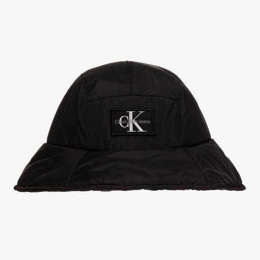 Calvin Klein Jeans-Black Quilted Bucket Hat | Childrensalon Outlet