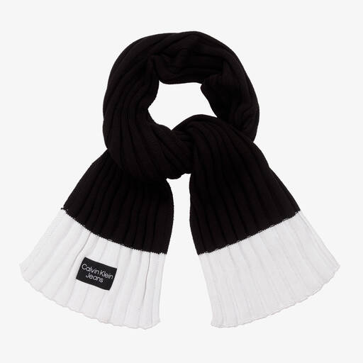 Calvin Klein Jeans-Черно-белый вязаный шарф | Childrensalon Outlet