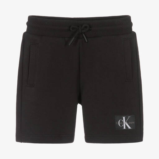 Calvin Klein Джинсы-Черные шорты из хлопкового джерси | Childrensalon Outlet