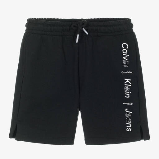 Calvin Klein-Boys Black Cotton Jersey Shorts | Childrensalon Outlet