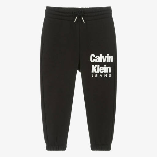 Calvin Klein-Boys Black Cotton Joggers | Childrensalon Outlet