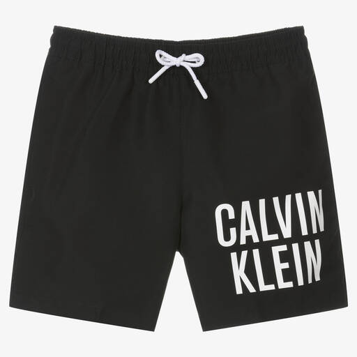 Calvin Klein-Boys Black Logo Swim Shorts | Childrensalon Outlet