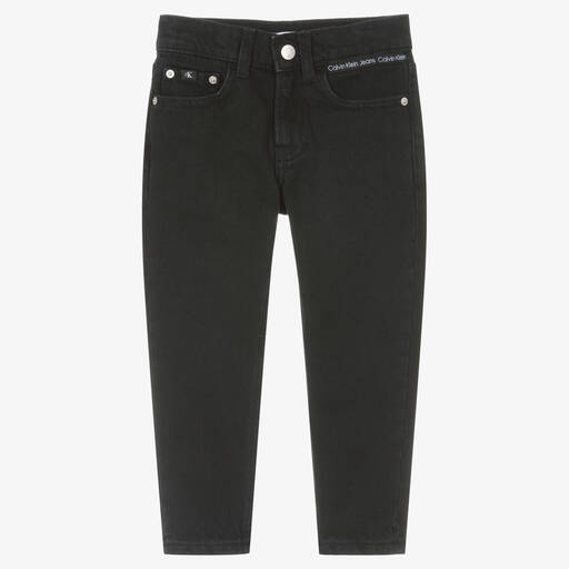 Calvin Klein-Черные джинсы из потертого денима свободной посадки | Childrensalon Outlet