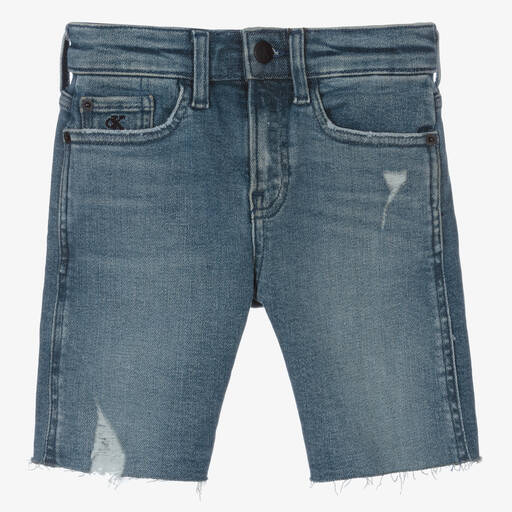 Calvin Klein Jeans-Boys Blue Denim Shorts | Childrensalon Outlet
