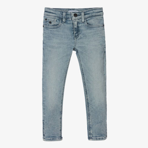 Calvin Klein Jeans-Boys Blue Slim Fit Denim Jeans | Childrensalon Outlet