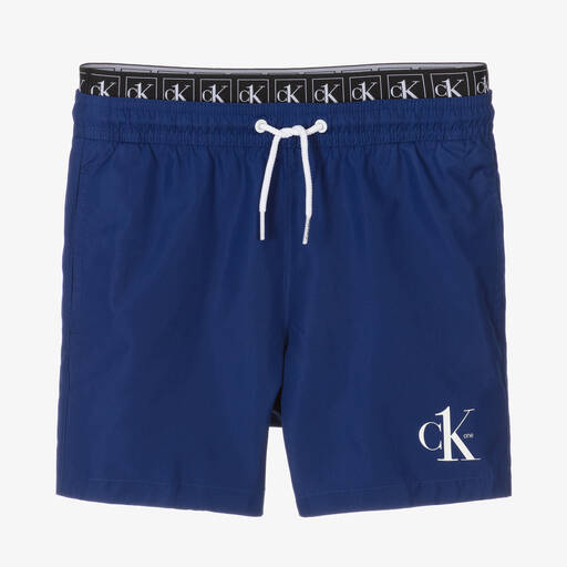Calvin Klein-Boys Blue Swim Shorts | Childrensalon Outlet
